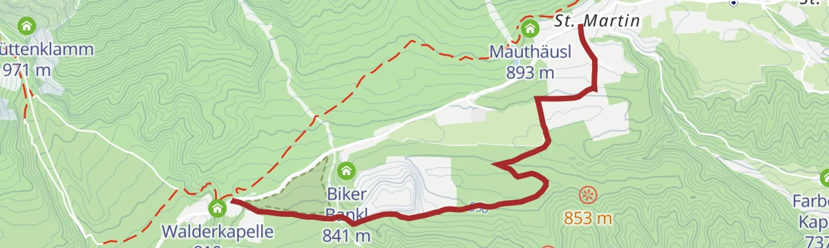 Route map: Der Neissweg MTB Route 5084 - Verbindung Bogner Aste nach Gnadenwald